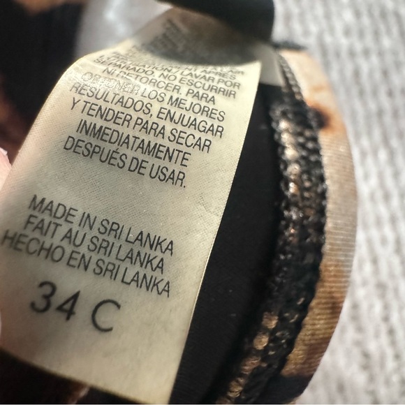 Victoria's Secret Bombshell Jewel Cristal Animal Print swimsuit Top 34C / Small - Picture 11 of 17